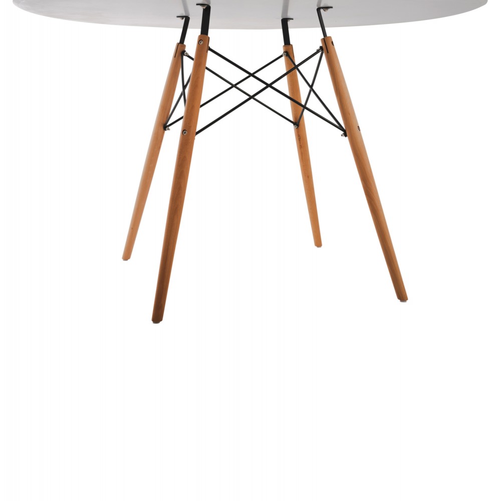 Σετ τραπεζαρίας "MAGGIE" 5τμχ από ξύλο/mdf/pp σε χρώμα φυσικό/λευκό Φ120x75