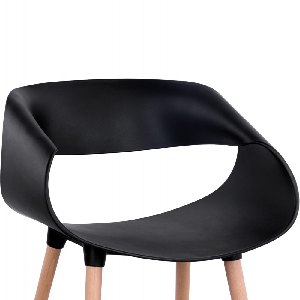 Σετ τραπεζαρίας "MAGGIE" 5τμχ από ξύλο/mdf/pp σε χρώμα φυσικό/μαύρο Φ120x75