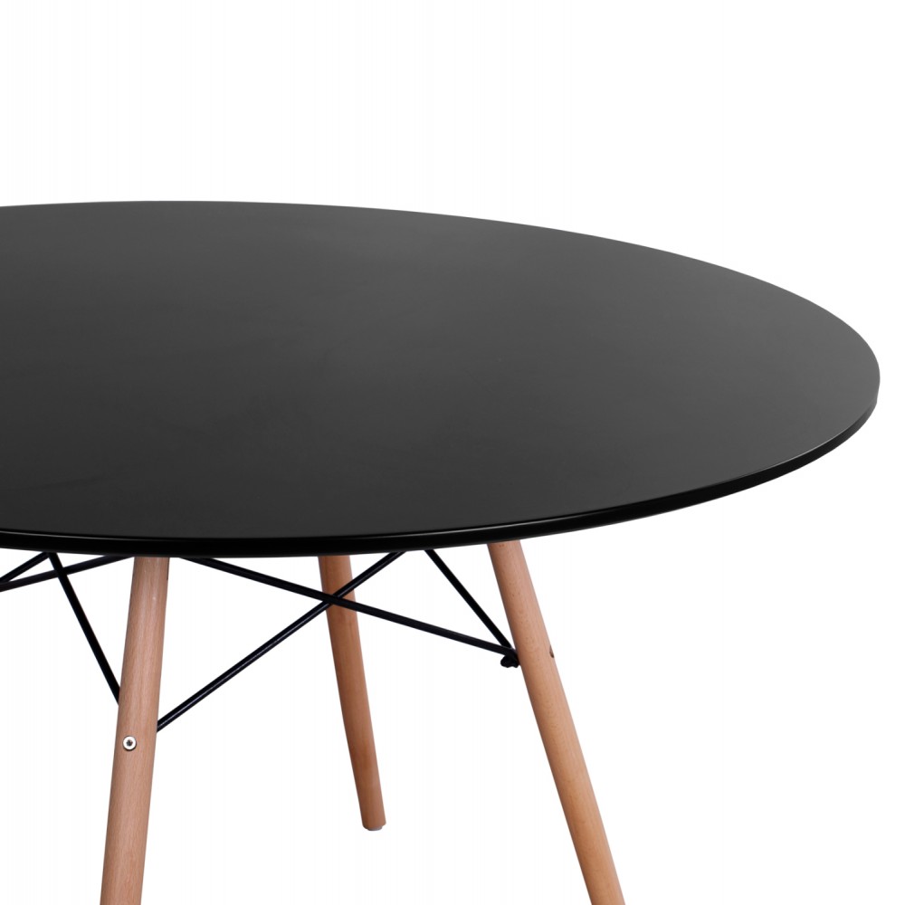 Σετ τραπεζαρίας "MAGGIE" 5τμχ από ξύλο/mdf/pp σε χρώμα φυσικό/μαύρο Φ120x75