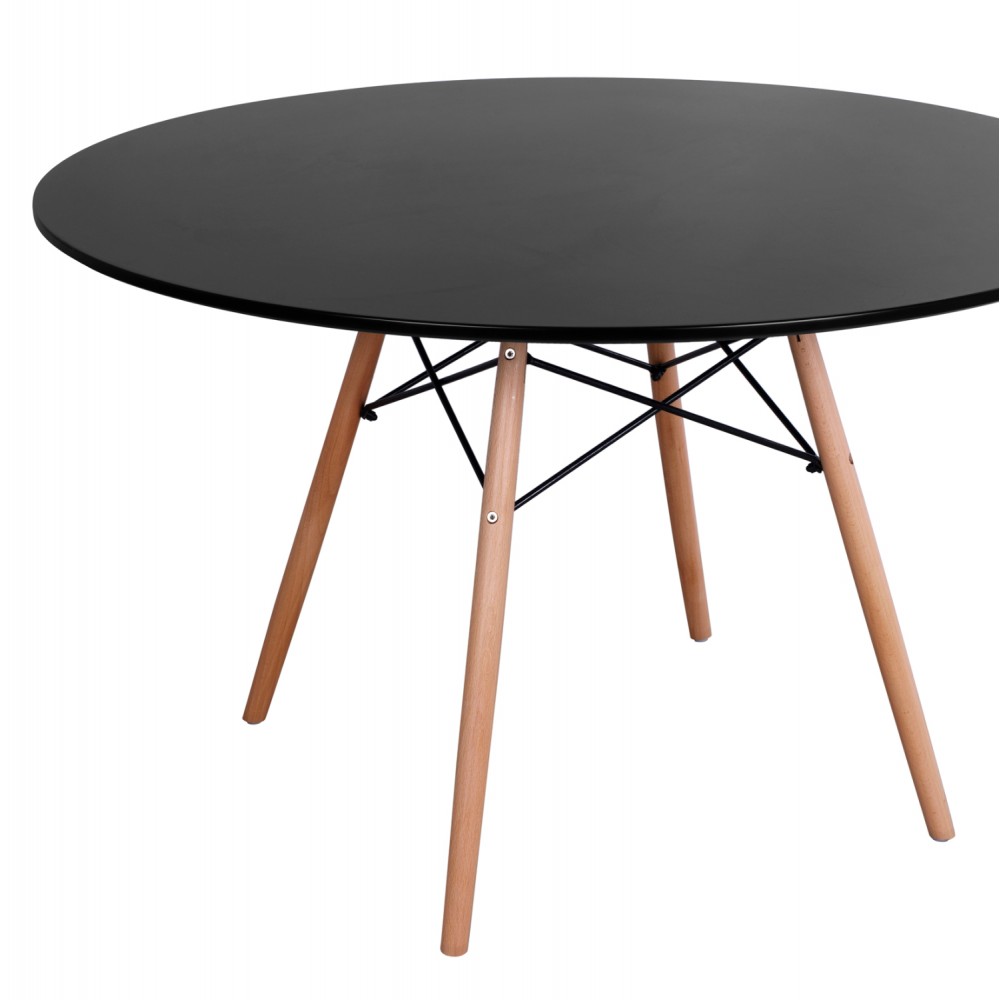 Σετ τραπεζαρίας "MAGGIE" 5τμχ από ξύλο/mdf/pp σε χρώμα φυσικό/μαύρο Φ120x75