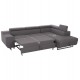 Καναπές-κρεβάτι "ENCORE" δεξιά γωνία με αποθηκευτικό χώρο από ύφασμα σε χρώμα γκρι 285x205x90
