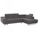 Καναπές-κρεβάτι "ENCORE" δεξιά γωνία με αποθηκευτικό χώρο από ύφασμα σε χρώμα γκρι 285x205x90