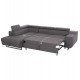 Καναπές-κρεβάτι "ENCORE" αριστερή γωνία με αποθηκευτικό χώρο από ύφασμα σε χρώμα γκρι 285x205x90