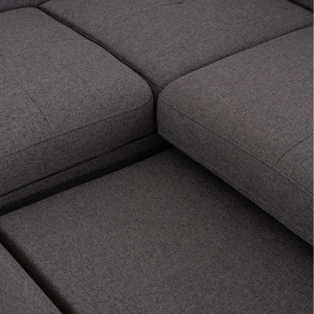 Καναπές-κρεβάτι "ENCORE" αριστερή γωνία με αποθηκευτικό χώρο από ύφασμα σε χρώμα γκρι 285x205x90