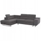 Καναπές-κρεβάτι "ENCORE" αριστερή γωνία με αποθηκευτικό χώρο από ύφασμα σε χρώμα γκρι 285x205x90
