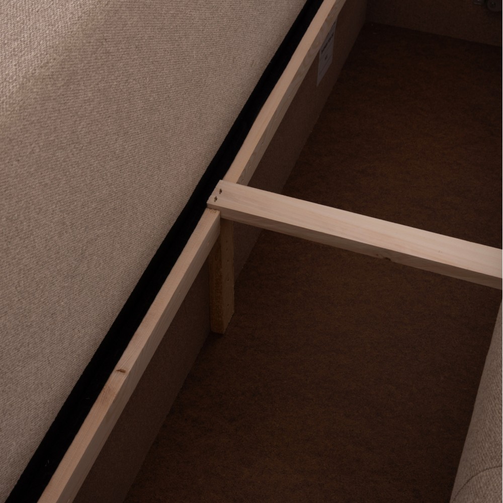 Καναπές-κρεβάτι "TRENDSTON" δεξιά γωνία με αποθηκευτικό χώρο από ύφασμα σε χρώμα μπεζ 298x177x95