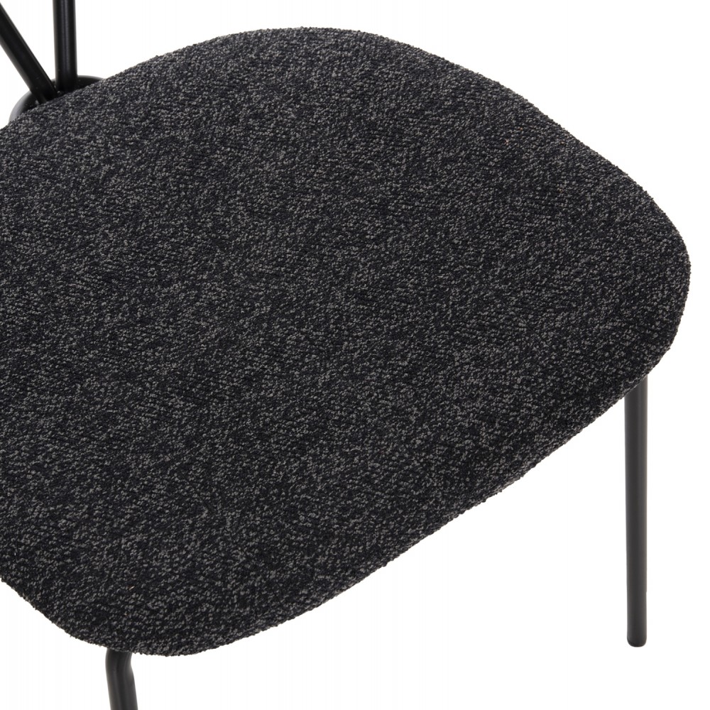 Σετ τραπεζαρίας "BROLIN" 5τμχ από mdf/μέταλλο/ύφασμα σε χρώμα μαύρο/σκούρο γκρι Φ90x73