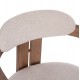 Πολυθρόνα τραπεζαρίας "KALL" από plywood/ύφασμα σε χρώμα ματ whitewash/μπεζ 56x45x73