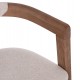 Πολυθρόνα τραπεζαρίας "KALL" από plywood/ύφασμα σε χρώμα ματ whitewash/μπεζ 56x45x73
