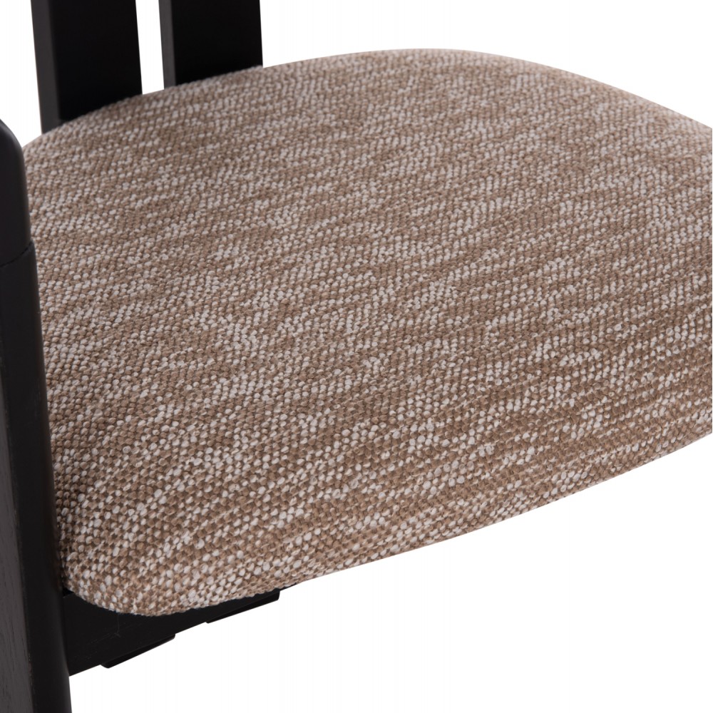 Πολυθρόνα τραπεζαρίας "KALL" από plywood/ύφασμα σε χρώμα μαύρο/καφέ 56x45x73