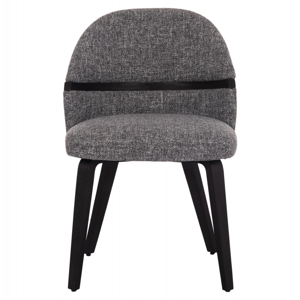 Καρέκλα τραπεζαρίας "DEKKER" από plywood/ύφασμα σε χρώμα μαύρο/γκρι 50x60x80