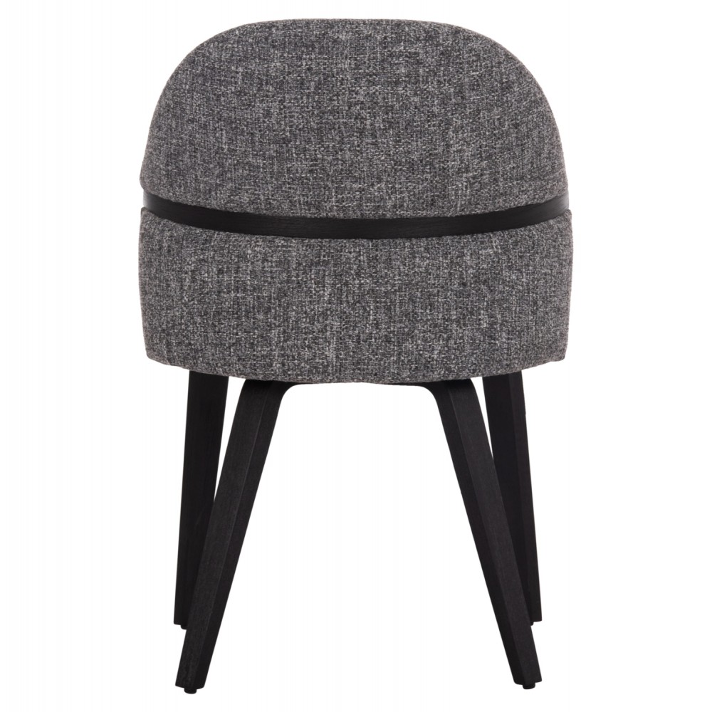 Καρέκλα τραπεζαρίας "DEKKER" από plywood/ύφασμα σε χρώμα μαύρο/γκρι 50x60x80