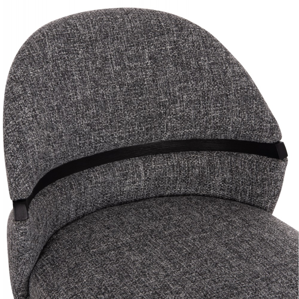 Καρέκλα τραπεζαρίας "DEKKER" από plywood/ύφασμα σε χρώμα μαύρο/γκρι 50x60x80