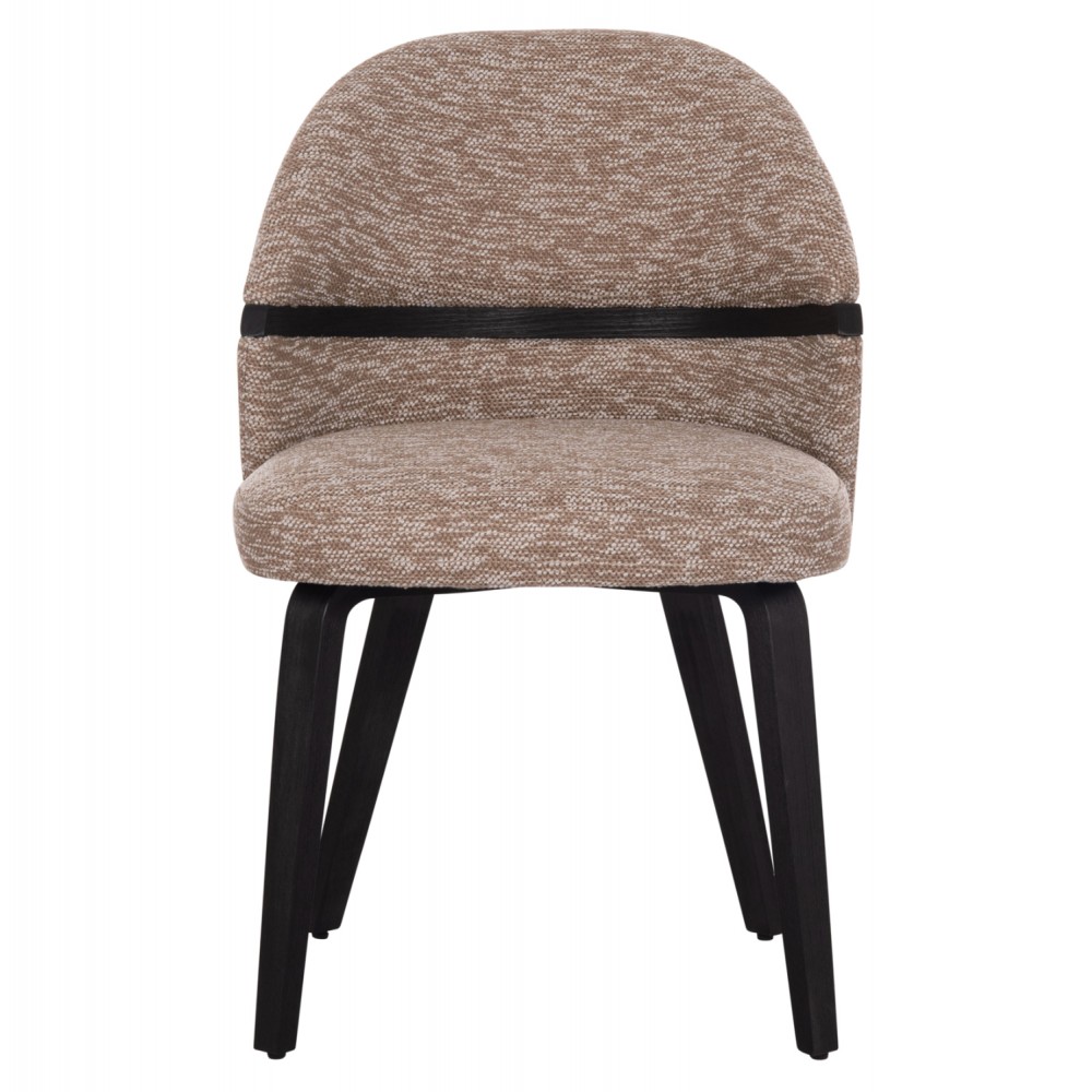 Καρέκλα τραπεζαρίας "DEKKER" από plywood/ύφασμα σε χρώμα μαύρο/καφέ 50x60x80