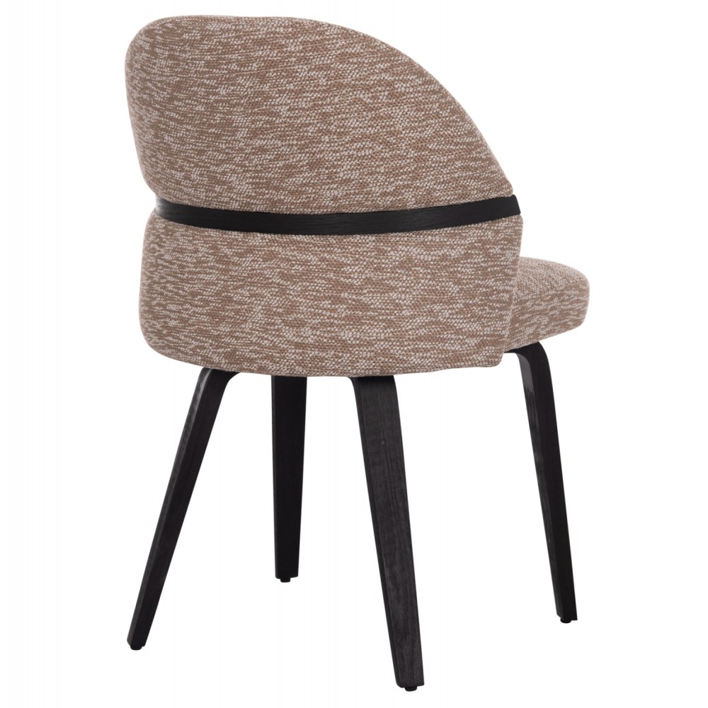 Καρέκλα τραπεζαρίας "DEKKER" από plywood/ύφασμα σε χρώμα μαύρο/καφέ 50x60x80