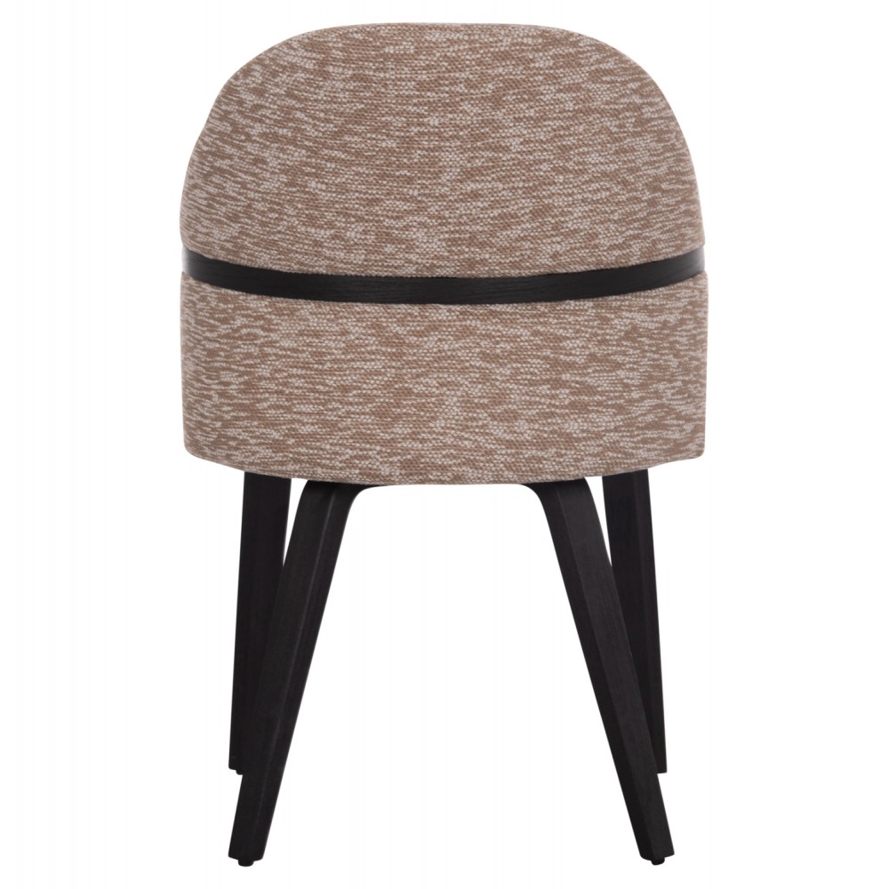 Καρέκλα τραπεζαρίας "DEKKER" από plywood/ύφασμα σε χρώμα μαύρο/καφέ 50x60x80