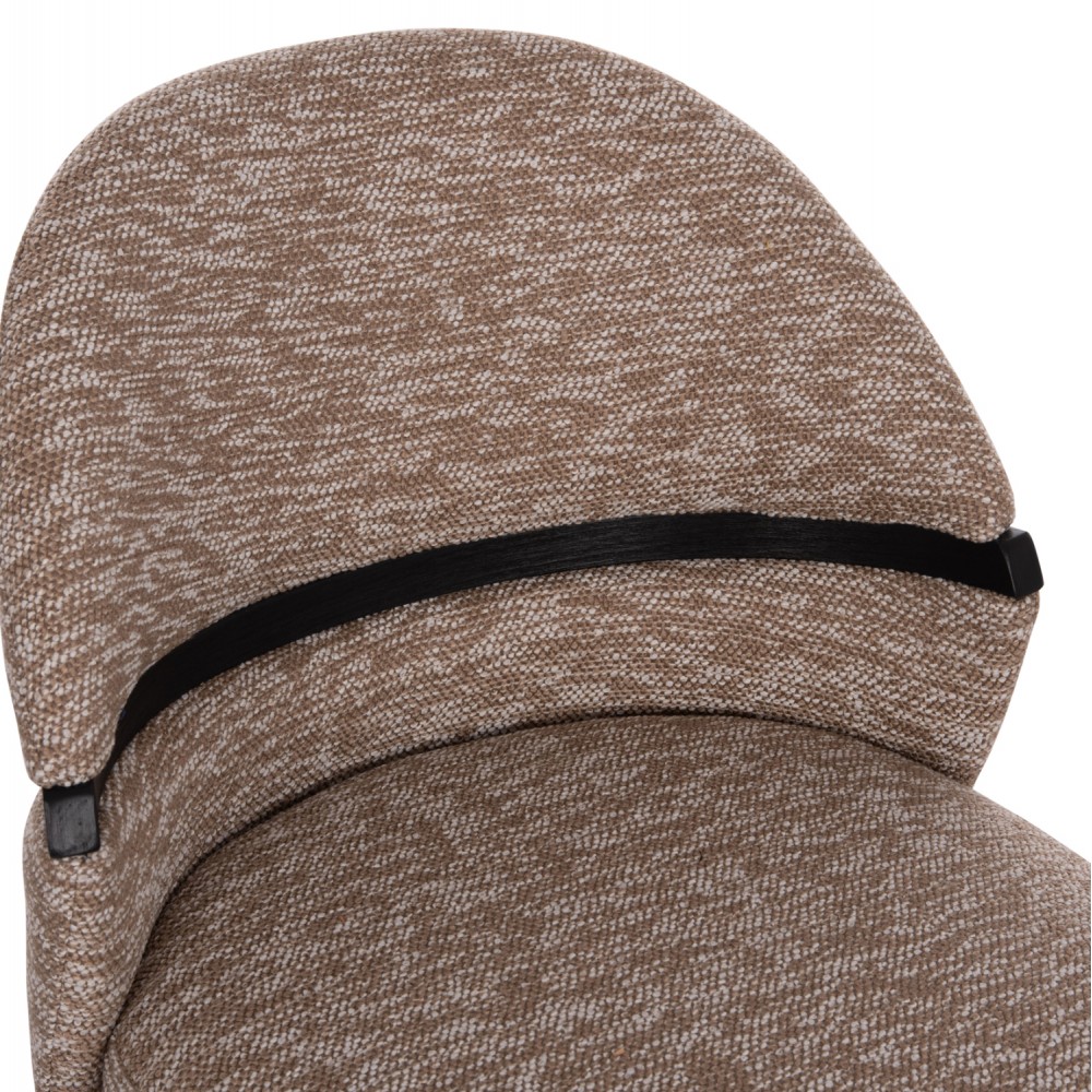 Καρέκλα τραπεζαρίας "DEKKER" από plywood/ύφασμα σε χρώμα μαύρο/καφέ 50x60x80