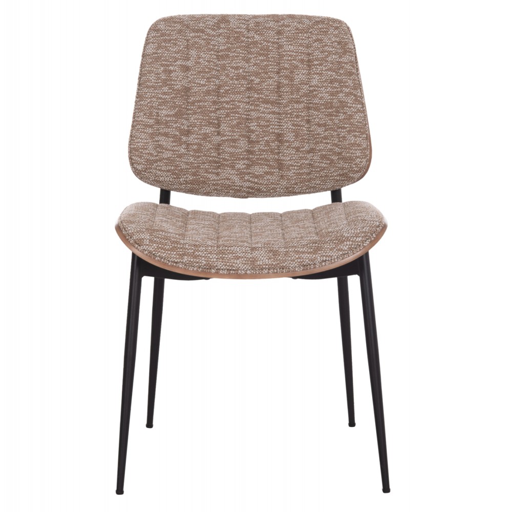 Καρέκλα τραπεζαρίας ''CONTI'' από μέταλλο/ύφασμα σε χρώμα μαύρο/καφέ 49x56x82