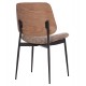 Καρέκλα τραπεζαρίας ''CONTI'' από μέταλλο/ύφασμα σε χρώμα μαύρο/καφέ 49x56x82