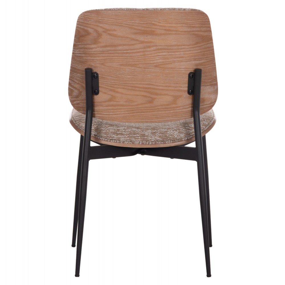 Καρέκλα τραπεζαρίας ''CONTI'' από μέταλλο/ύφασμα σε χρώμα μαύρο/καφέ 49x56x82