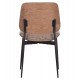 Καρέκλα τραπεζαρίας ''CONTI'' από μέταλλο/ύφασμα σε χρώμα μαύρο/καφέ 49x56x82