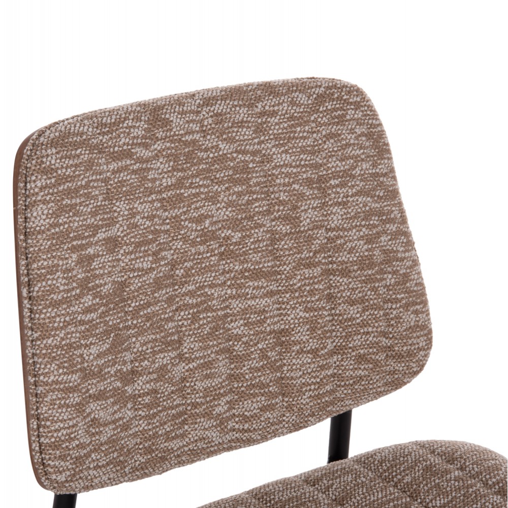 Καρέκλα τραπεζαρίας ''CONTI'' από μέταλλο/ύφασμα σε χρώμα μαύρο/καφέ 49x56x82