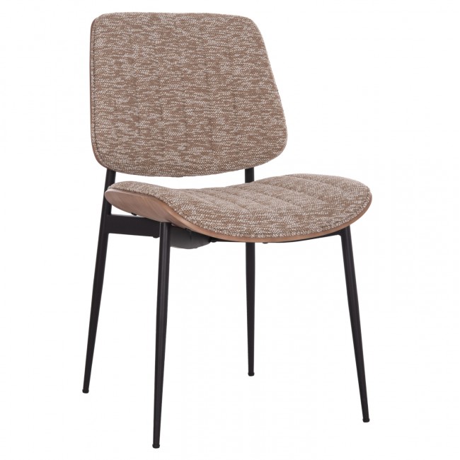 Καρέκλα τραπεζαρίας ''CONTI'' από μέταλλο/ύφασμα σε χρώμα μαύρο/καφέ 49x56x82
