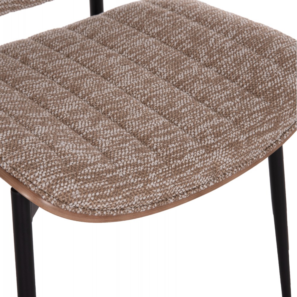 Καρέκλα τραπεζαρίας ''CONTI'' από μέταλλο/ύφασμα σε χρώμα μαύρο/καφέ 49x56x82