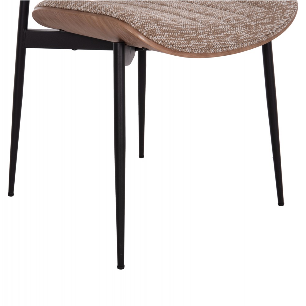 Καρέκλα τραπεζαρίας ''CONTI'' από μέταλλο/ύφασμα σε χρώμα μαύρο/καφέ 49x56x82