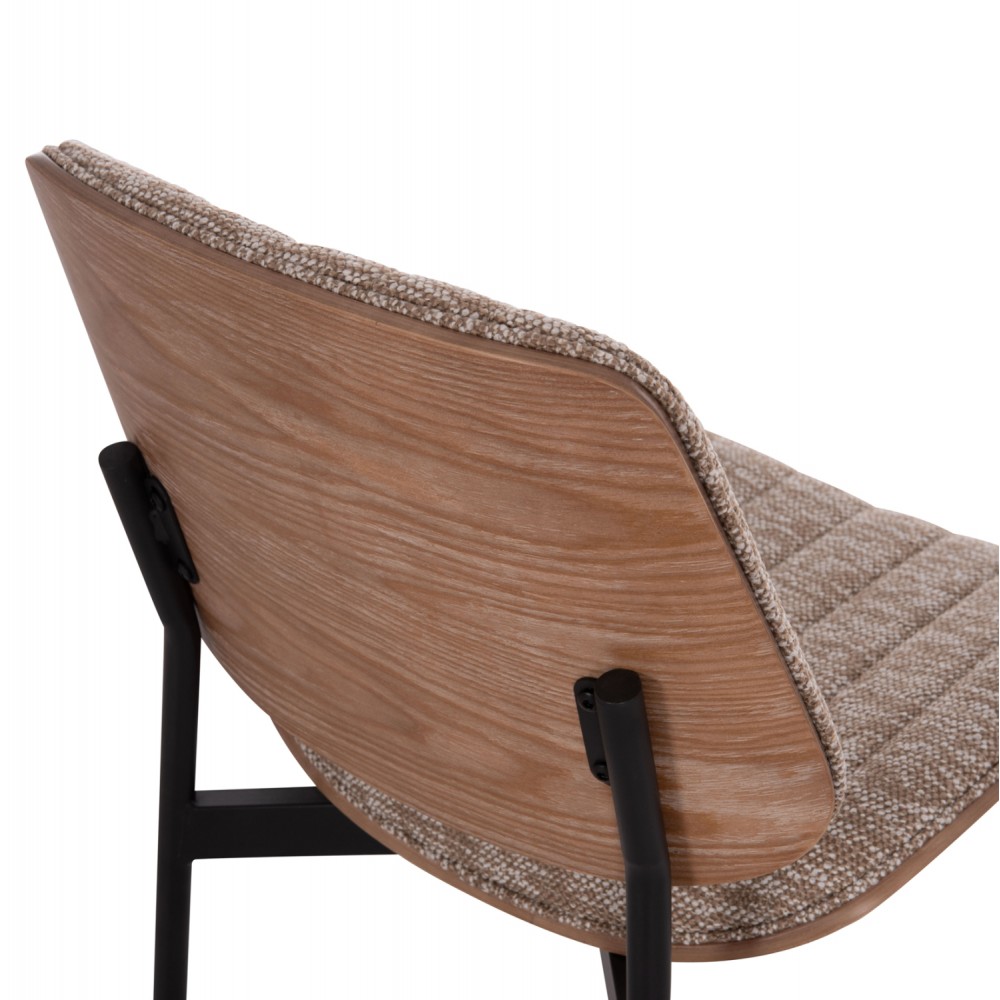 Καρέκλα τραπεζαρίας ''CONTI'' από μέταλλο/ύφασμα σε χρώμα μαύρο/καφέ 49x56x82