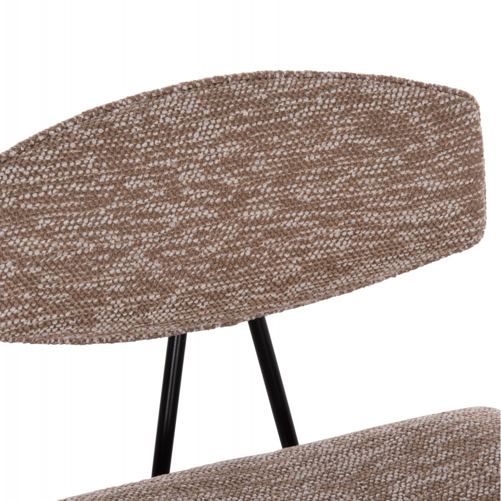 Σκαμπό μπαρ μεσαίου ύψους ''INOVER'' από ξύλο/ύφασμα σε χρώμα whitewash/καφέ 50x48x90