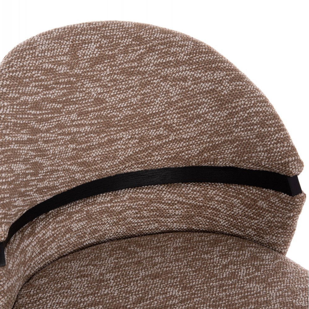 Σκαμπό μπαρ μεσαίου ύψους "DEKKER" από plywood/ύφασμα σε χρώμα μαύρο/καφέ 48x54x96