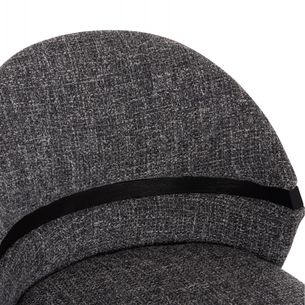 Σκαμπό μπαρ μεσαίου ύψους "DEKKER" από plywood/ύφασμα σε χρώμα μαύρο/γκρι 48x54x96