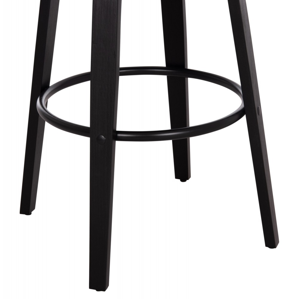 Σκαμπό μπαρ "BECKER" από plywood/ύφασμα σε χρώμα μαύρο/εκρού 50x52x100