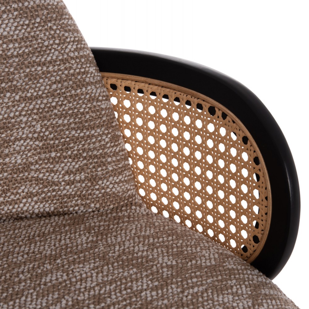 Σκαμπό μπαρ "BECKER" από plywood/ύφασμα σε χρώμα μαύρο/καφέ 50x52x100