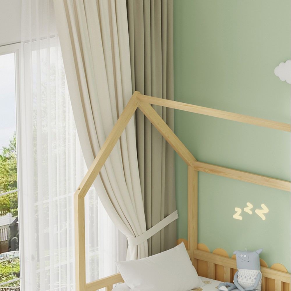 Κρεβάτι παιδικό τ.montessori "PHYLLIS" 3σε1 από ξύλο σε χρώμα φυσικό 206x97x166