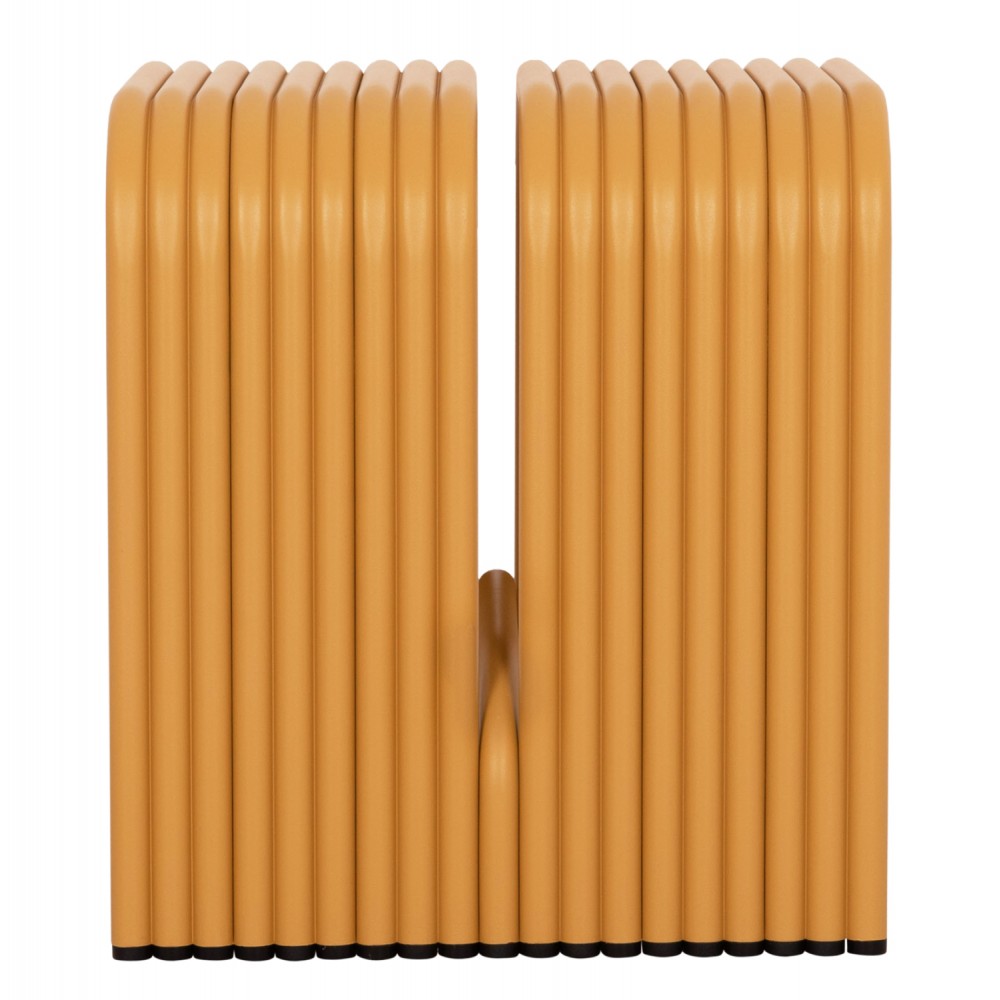 Σκαμπό χαμηλό "INTREPID" από αλουμίνιο σε χρώμα μουσταρδί 40x38x42.5