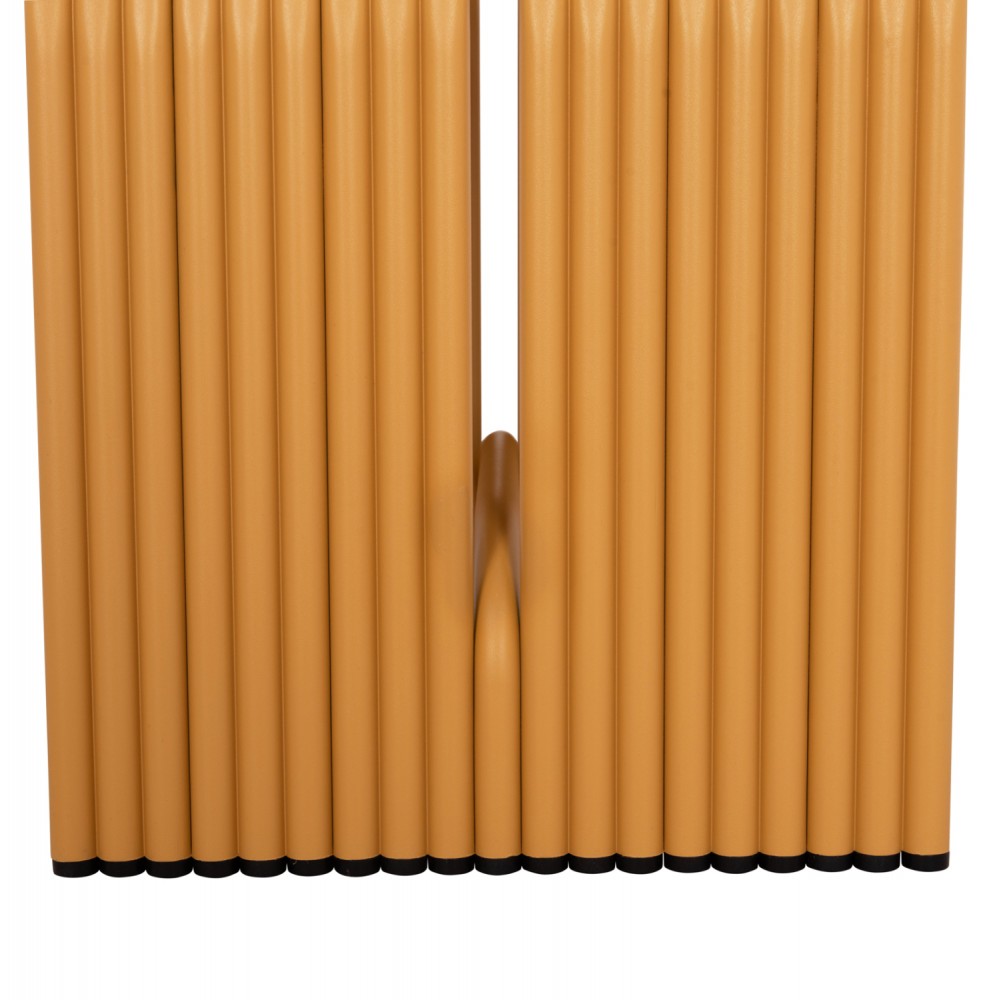 Σκαμπό χαμηλό "INTREPID" από αλουμίνιο σε χρώμα μουσταρδί 40x38x42.5