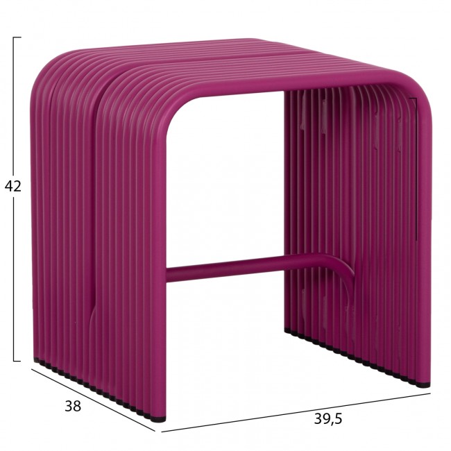 Σκαμπό χαμηλό "INTREPID" από αλουμίνιο σε χρώμα μωβ 40x38x42.5