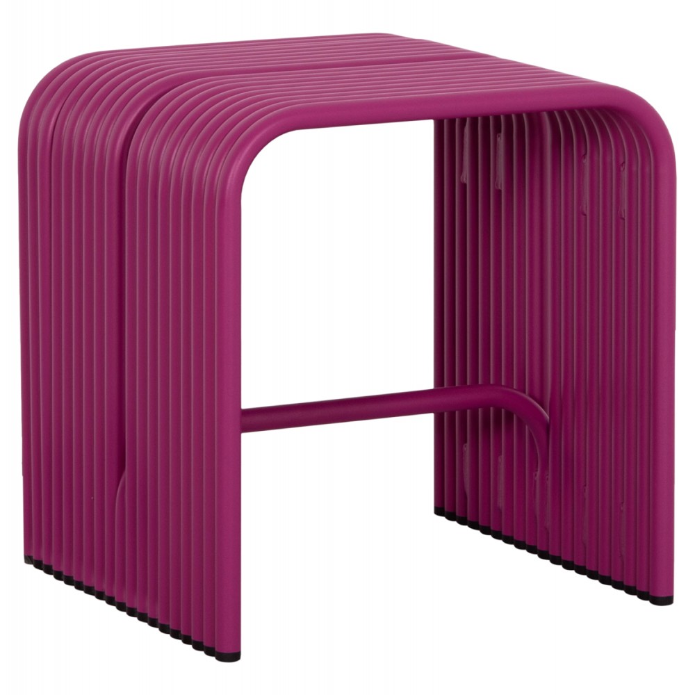 Σκαμπό χαμηλό "INTREPID" από αλουμίνιο σε χρώμα μωβ 40x38x42.5