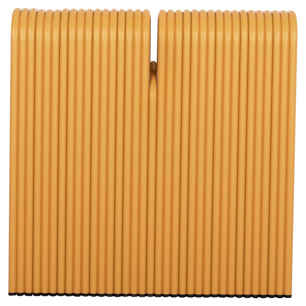 Τραπέζι τραπεζαρίας "INTREPID" από αλουμίνιο σε χρώμα μουσταρδί 120x70x70.5