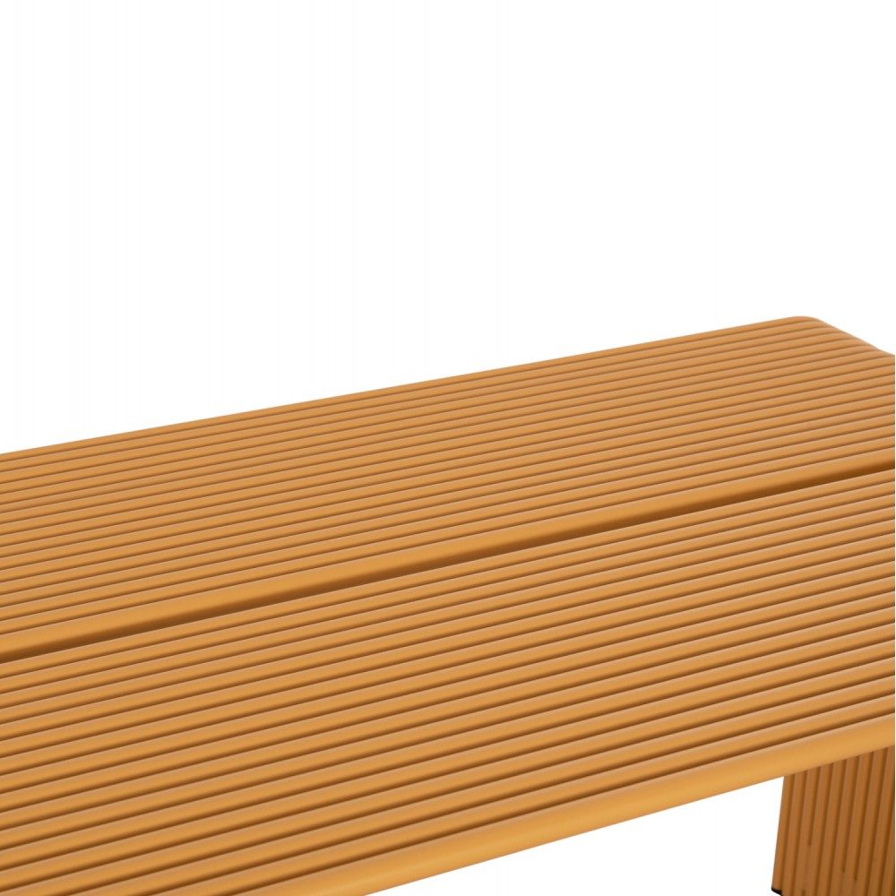 Τραπέζι τραπεζαρίας "INTREPID" από αλουμίνιο σε χρώμα μουσταρδί 120x70x70.5