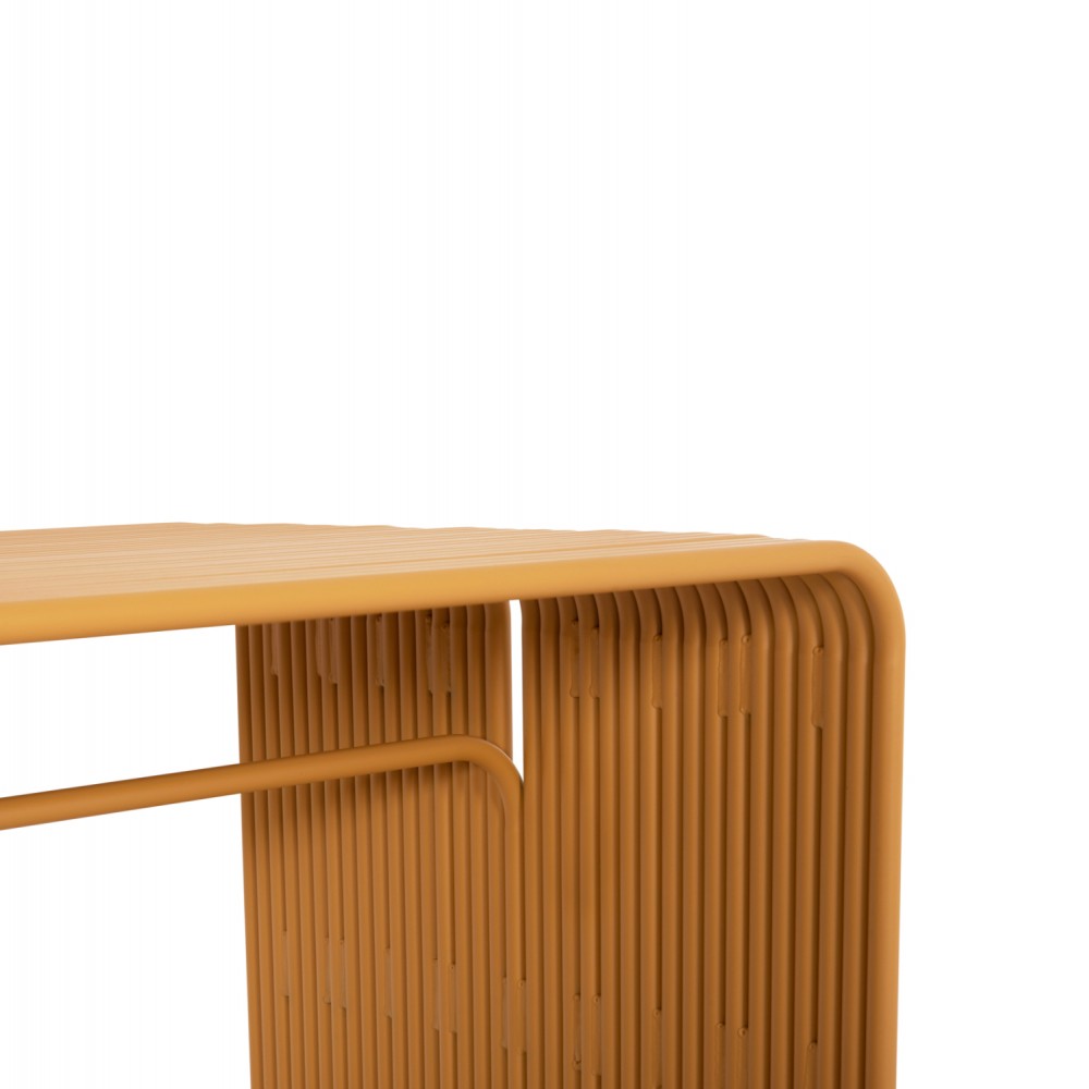 Τραπέζι τραπεζαρίας "INTREPID" από αλουμίνιο σε χρώμα μουσταρδί 120x70x70.5