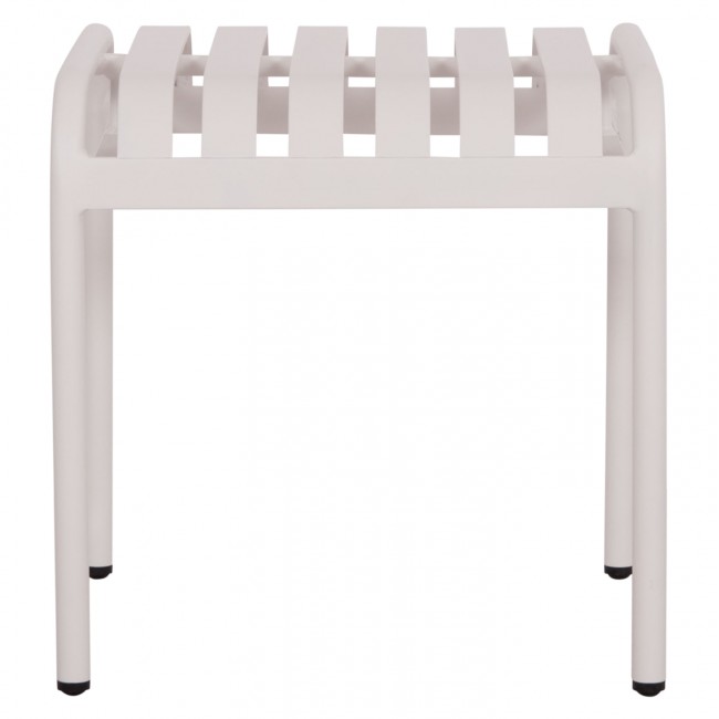 Σκαμπό "RACHEL" από αλουμίνιο σε χρώμα λευκό 45x45x46