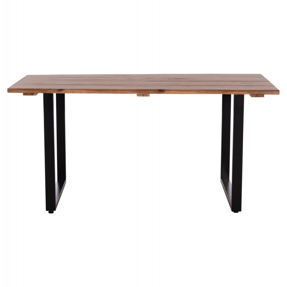 Τραπέζι τραπεζαρίας "FRIGGO" από ξύλο/μέταλλο σε χρώμα φυσικό/μαύρο 160x80x76