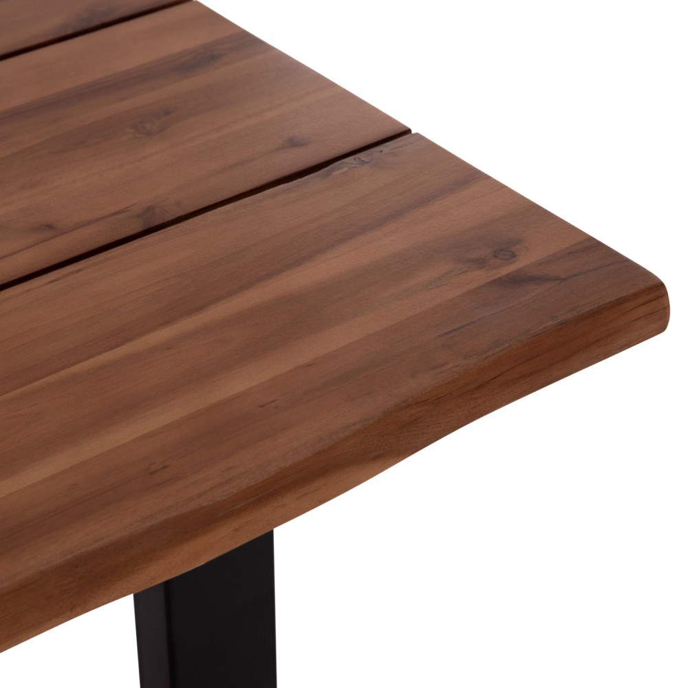 Τραπέζι τραπεζαρίας "FRIGGO" από ξύλο/μέταλλο σε χρώμα φυσικό/μαύρο 160x80x76