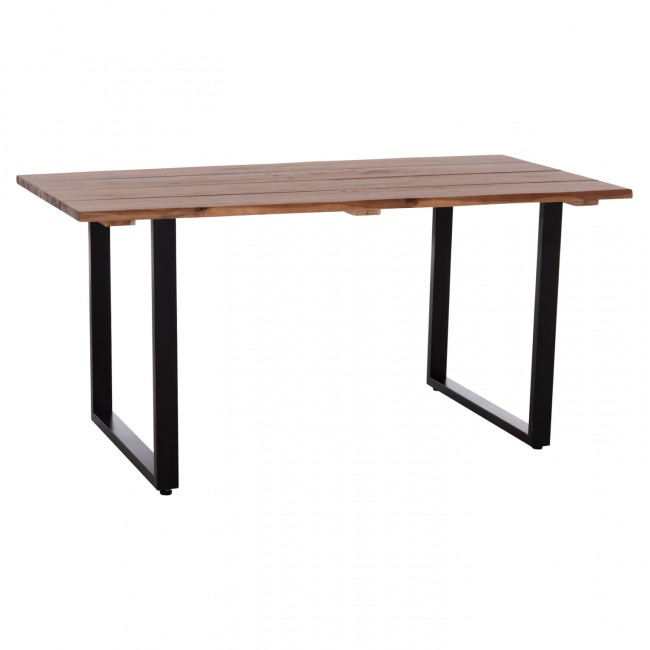 Τραπέζι τραπεζαρίας "FRIGGO" από ξύλο/μέταλλο σε χρώμα φυσικό/μαύρο 160x80x76