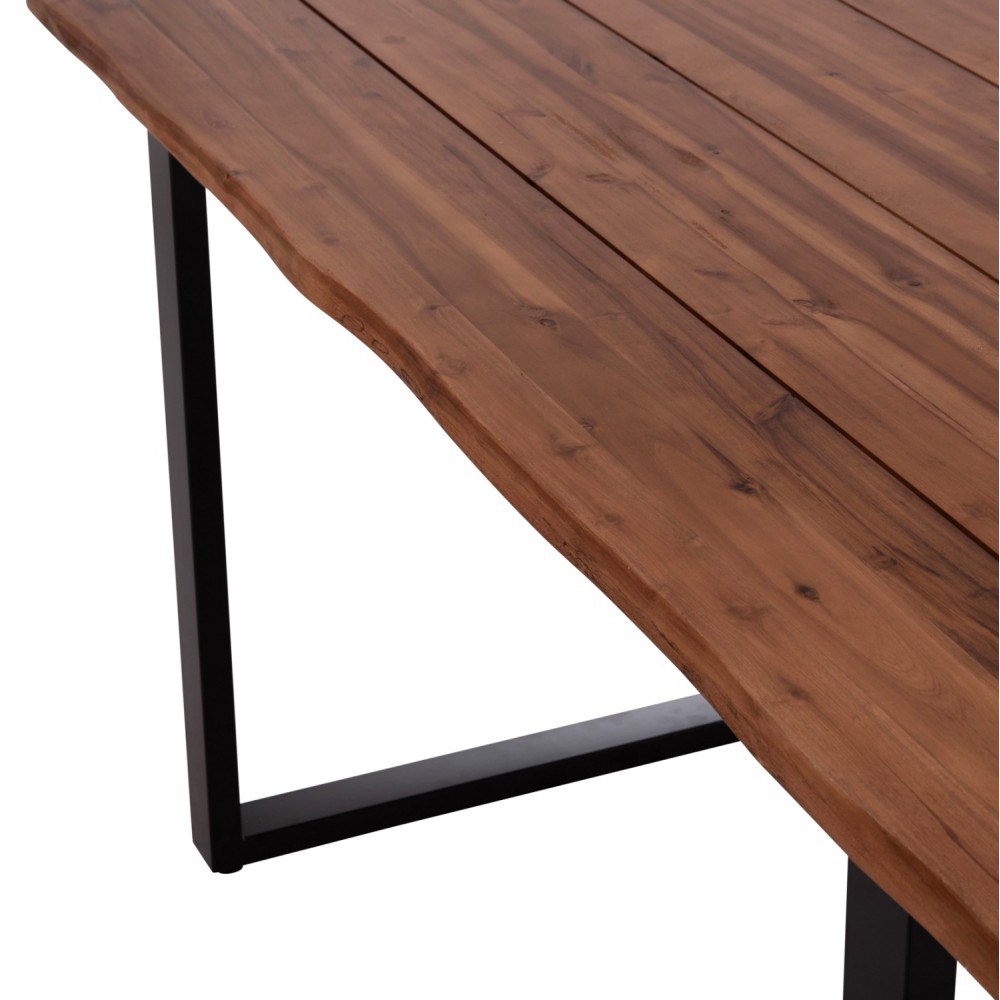 Τραπέζι τραπεζαρίας "FRIGGO" από ξύλο/μέταλλο σε χρώμα φυσικό/μαύρο 160x80x76