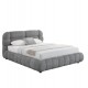 Κρεβάτι διπλό "MALFOY" με αποθηκευτικό χώρο από ύφασμα μπουκλέ σε χρώμα γκρι 160x200