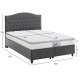 Κρεβάτι διπλό με στρώμα "MALENA" με αποθηκευτικό χώρο από ύφασμα βελούδο σε χρώμα γκρι 160x200